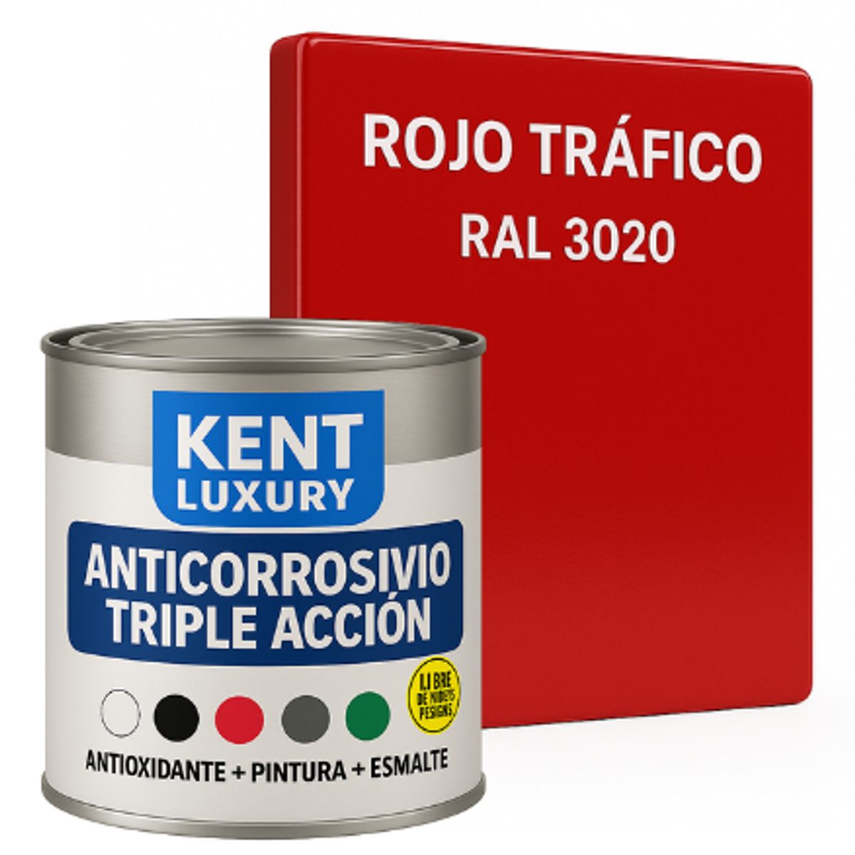 KENT - ANTICORROSIVO TRIPLE ACCIÓN 1-4 Galón ROJO TRÁFICO
