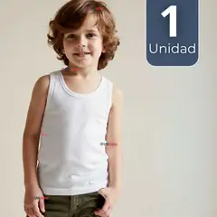 UTILISIMO - Camiseta Sin Manga Básica Suave 100% Algodón Blanco Niño Juvenil Y Hombre