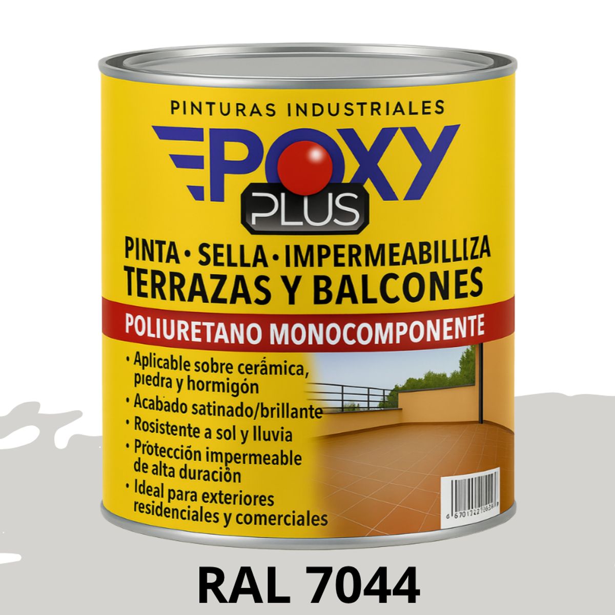 EPOXY - TERRAZAS Y BALCONES- Pinta Sella e Impermeabiliza - 1L RAL 7044