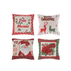 HOMEY - Fundas de Cojines Navideñas Decorativas Set de 4