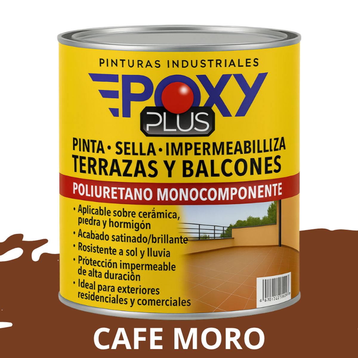 EPOXY - TERRAZAS Y BALCONES- Pinta Sella e Impermeabiliza - 1L CAFE MORO