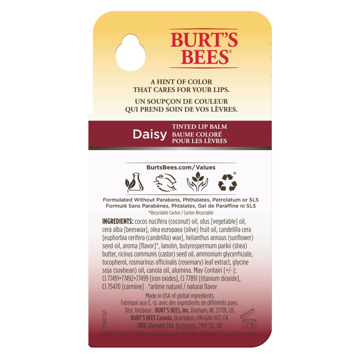 BURTS BEES - Bálsamo Labial con Color - Daisy BURTS BEES