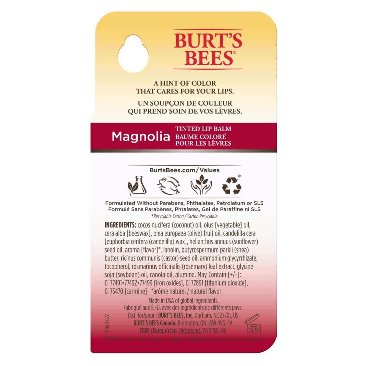 BURTS BEES - Balsamo labial Burt's Bees Magnolia Blister Burts Bees