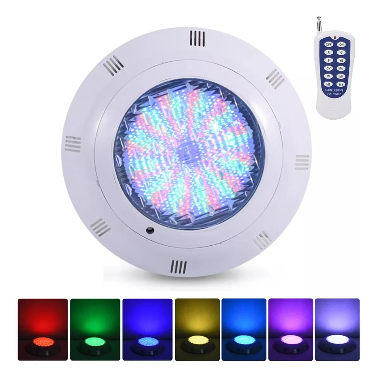GENERICO - Foco Led Piscina Multicolor Rgb 9W 12v + Control Remoto