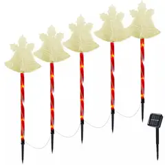 GENERICO - Pack X5 Luces Navideñas Solares Estaca De Jardín Campana