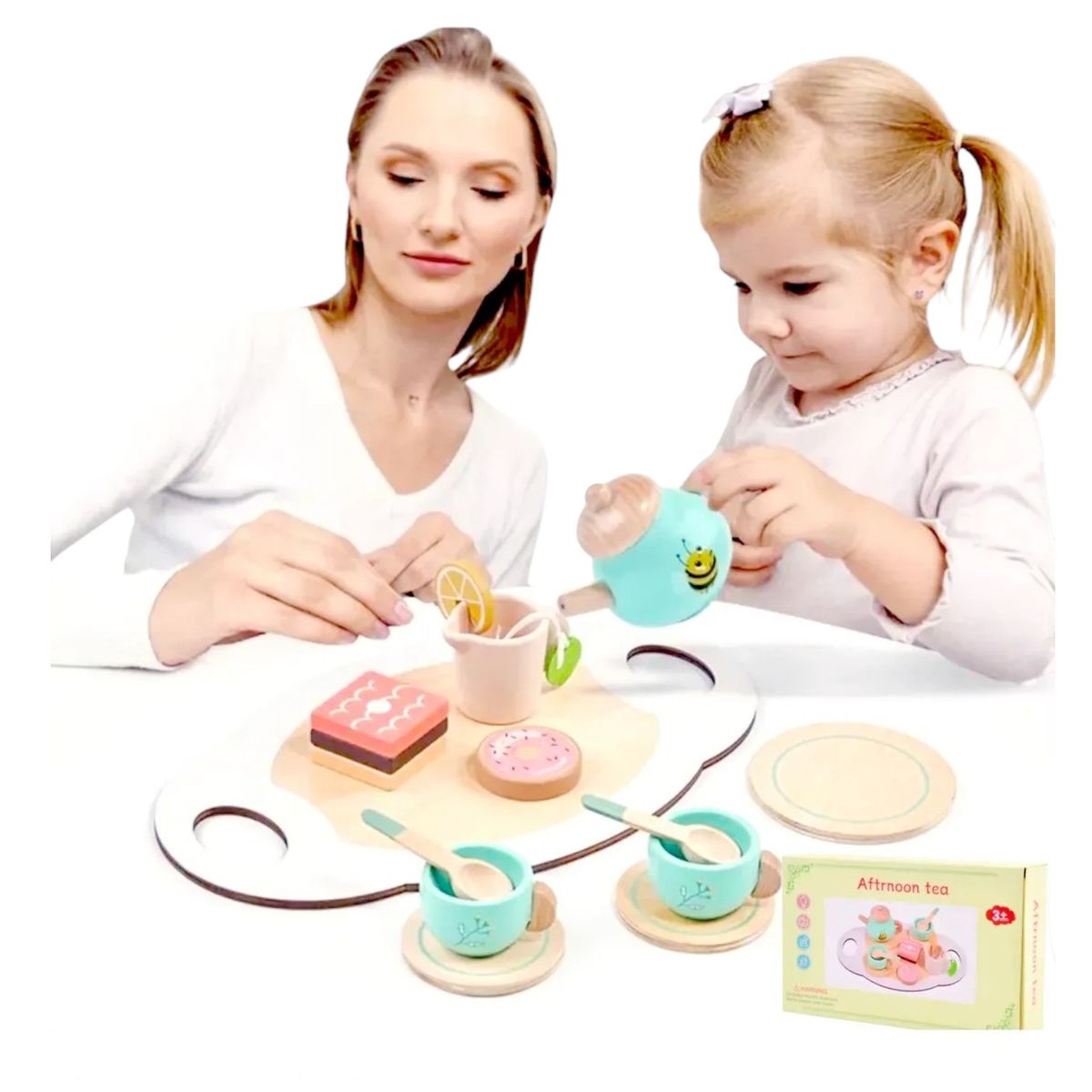 GENERICO - JUEGO DE TE PARA NIÑOS DE MADERA DIDACTICO