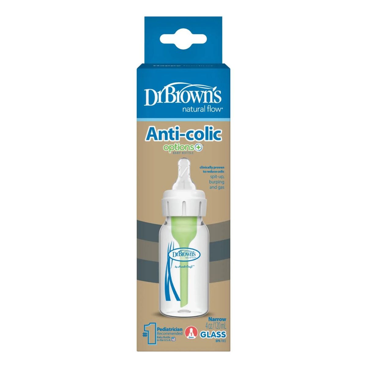 DR BROWNS - Mamadera Estándar Anticólico Vidrio Options+ 120ml Dr browns
