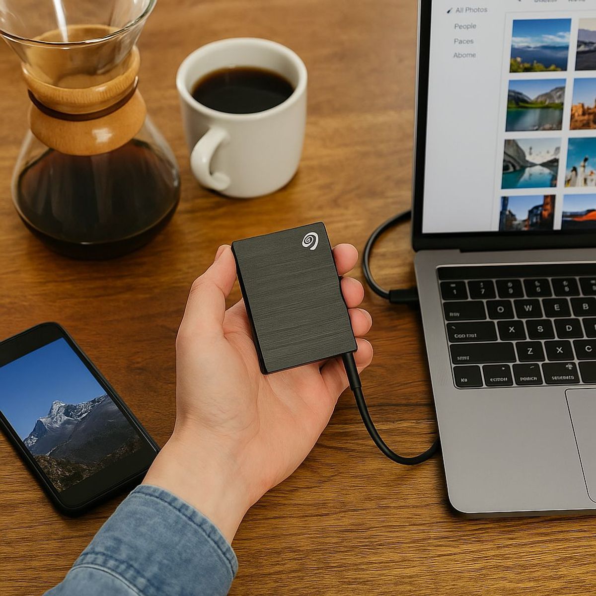 SEAGATE - Disco Duro SSD Portátil Seagate One Touch 500GB USB-C 1030MBs