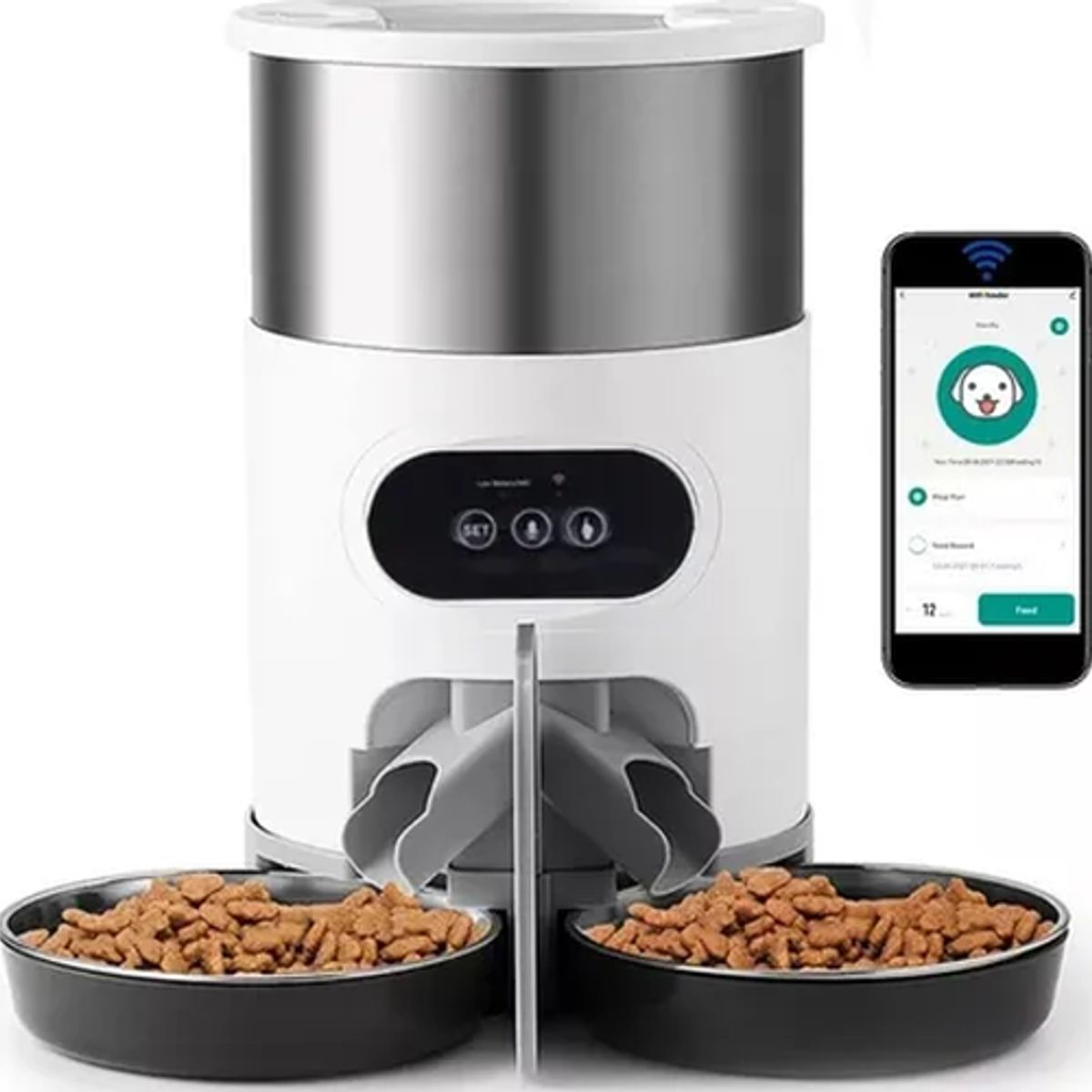 GENERICO - Dispensador automático doble robot mascotas