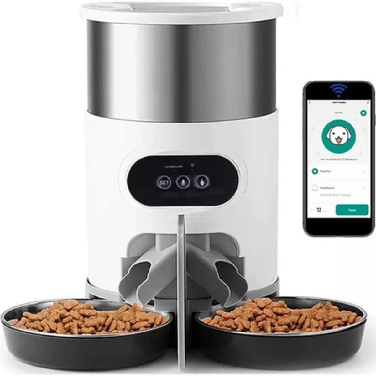 GENERICO - Dispensador automático doble robot mascotas