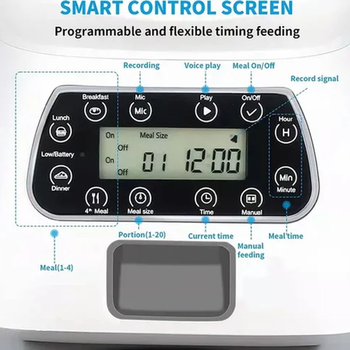 GENERICO - Dispensador automático alimento mascotas con voces