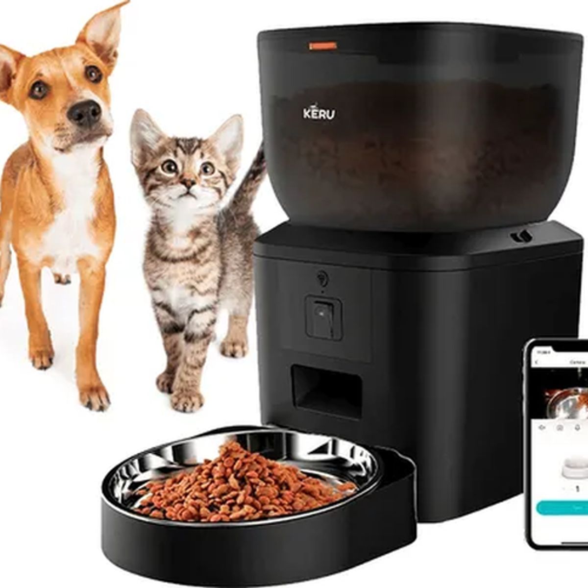 GENERICO - Comedero automático interactivo Keru color negro