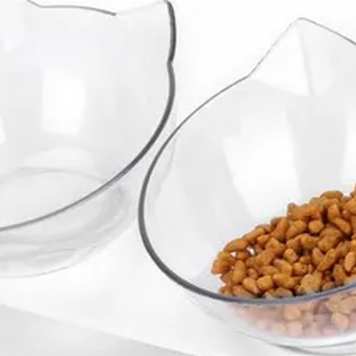 GENERICO - Plato doble gato inclinado Wuf color blanco