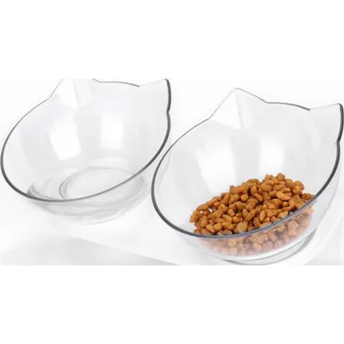 GENERICO - Plato doble gato inclinado Wuf color blanco