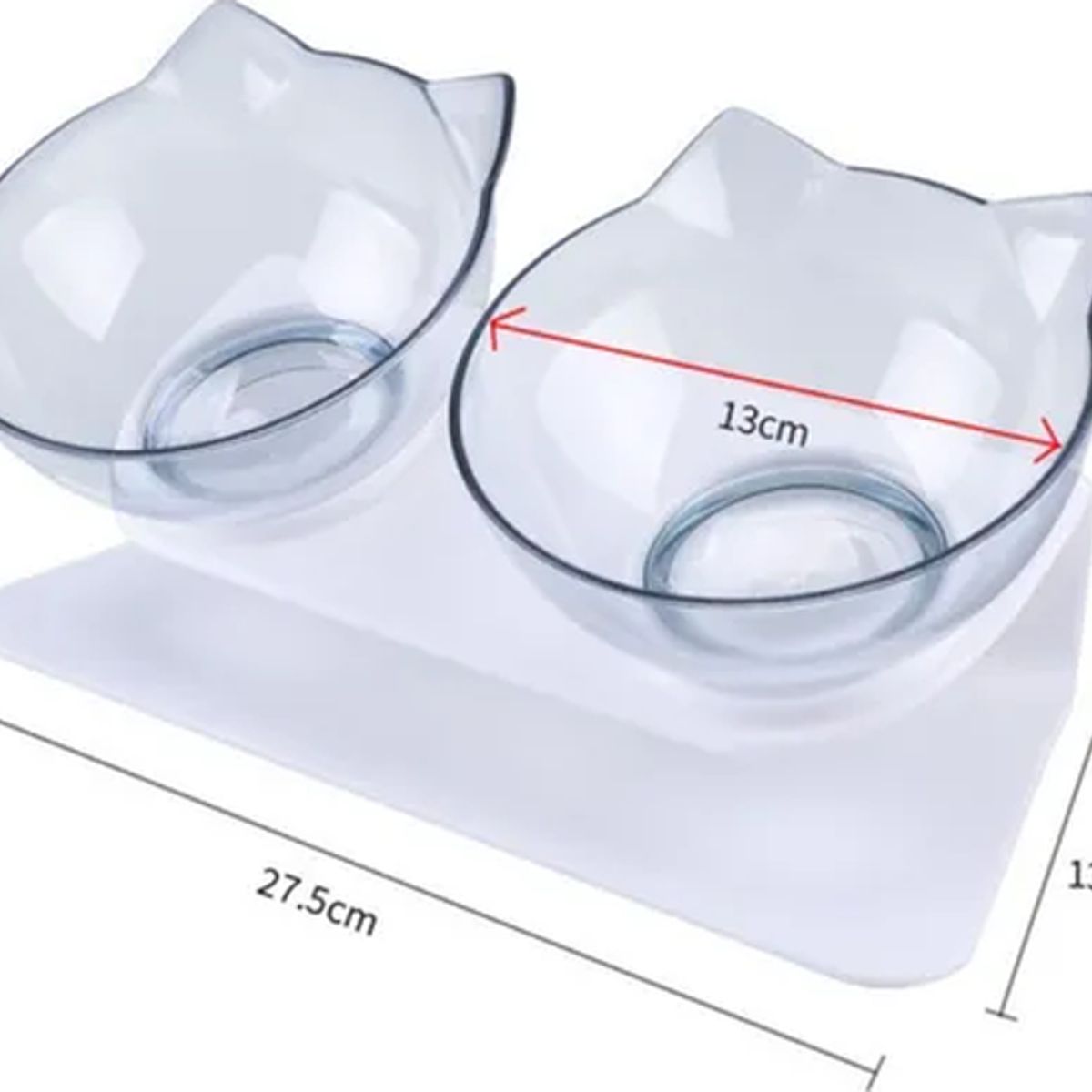 GENERICO - Plato doble gato inclinado Wuf color blanco