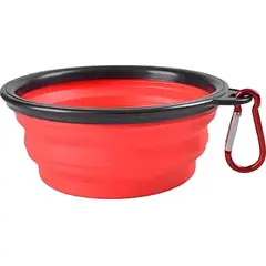 GENERICO - Plato goma plegable portátil mascotas color rojo