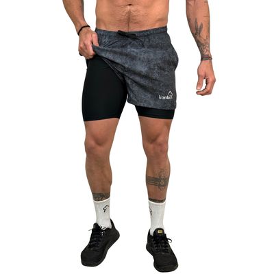 Imagen 2 del producto Short Deportivo Hombre Con Calza 2 en 1 Perfect Carbon Konko