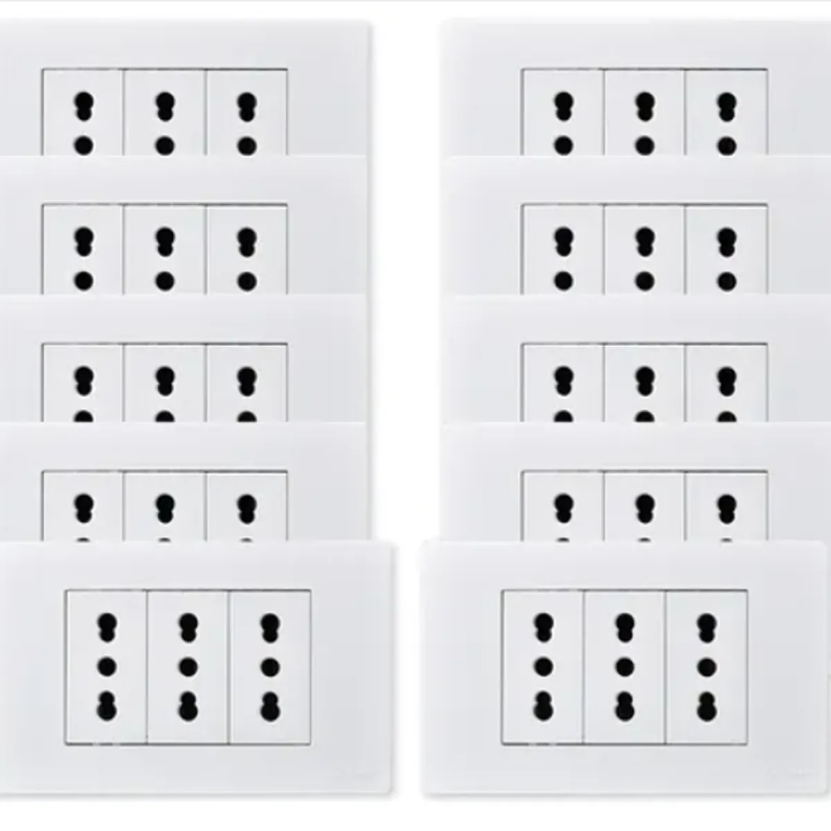 WANT - PACK 10 TOMACORRIENTE TRIPLE 10/16A 250V BLANCO