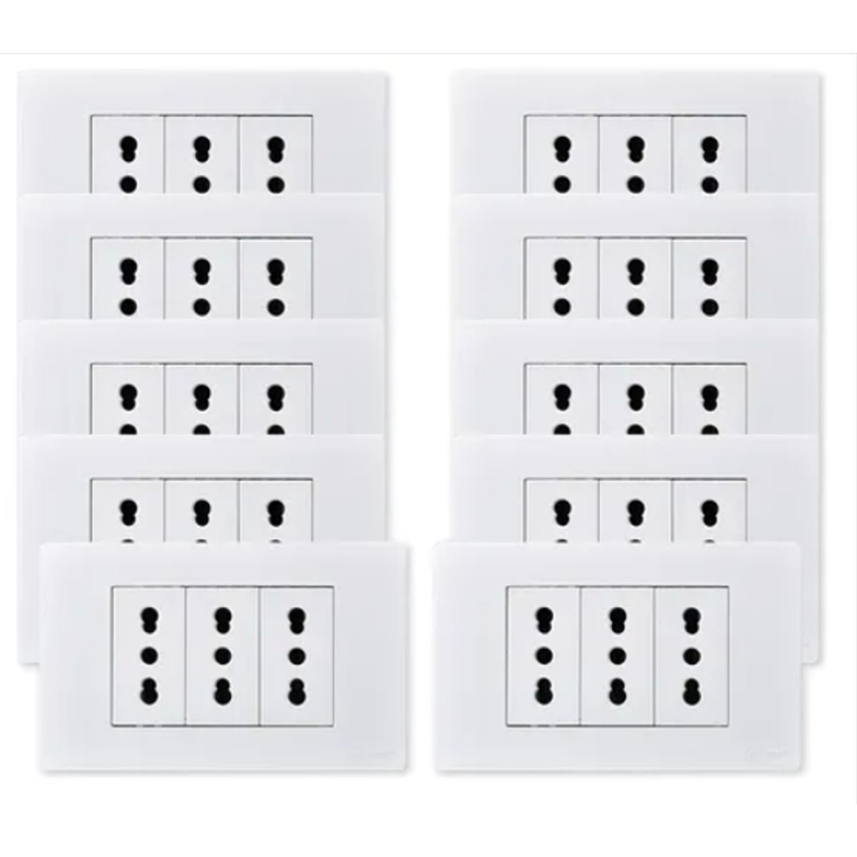 WANT - PACK 10 TOMACORRIENTE TRIPLE 10/16A 250V BLANCO