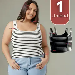 UTILISIMO - Camiseta Rayas 100% Algodón Básica Elástica Mujer Colores Surtidos