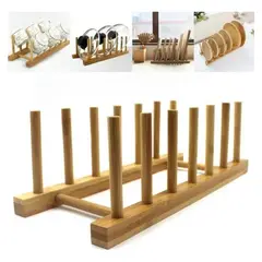 GENERICO - Organizador De Bambu Multiuso Porta Platos Tablas De Picar