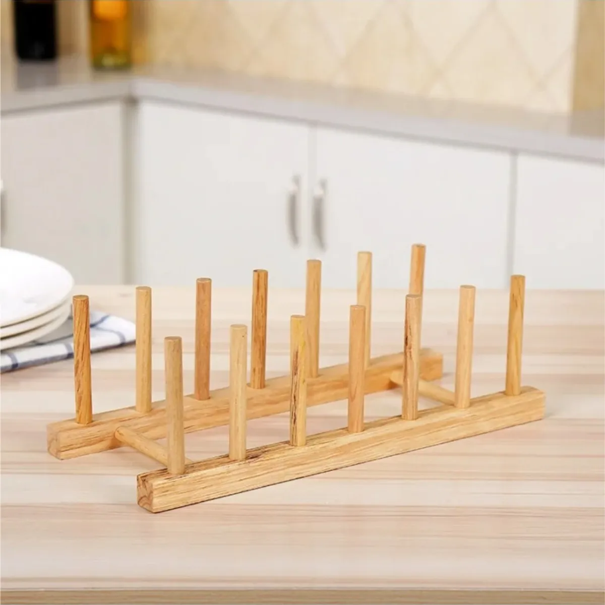 GENERICO - Organizador De Bambu Multiuso Porta Platos Tablas De Picar