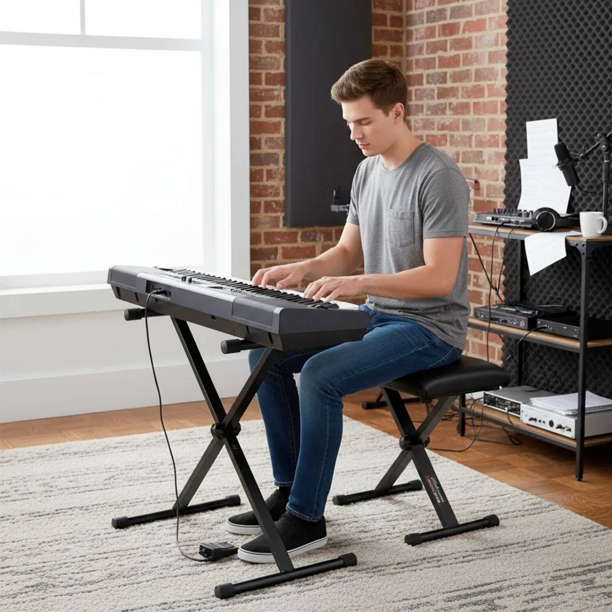 HAMILTON - Banqueta HAMILTON KB505K Ajustable para Teclado