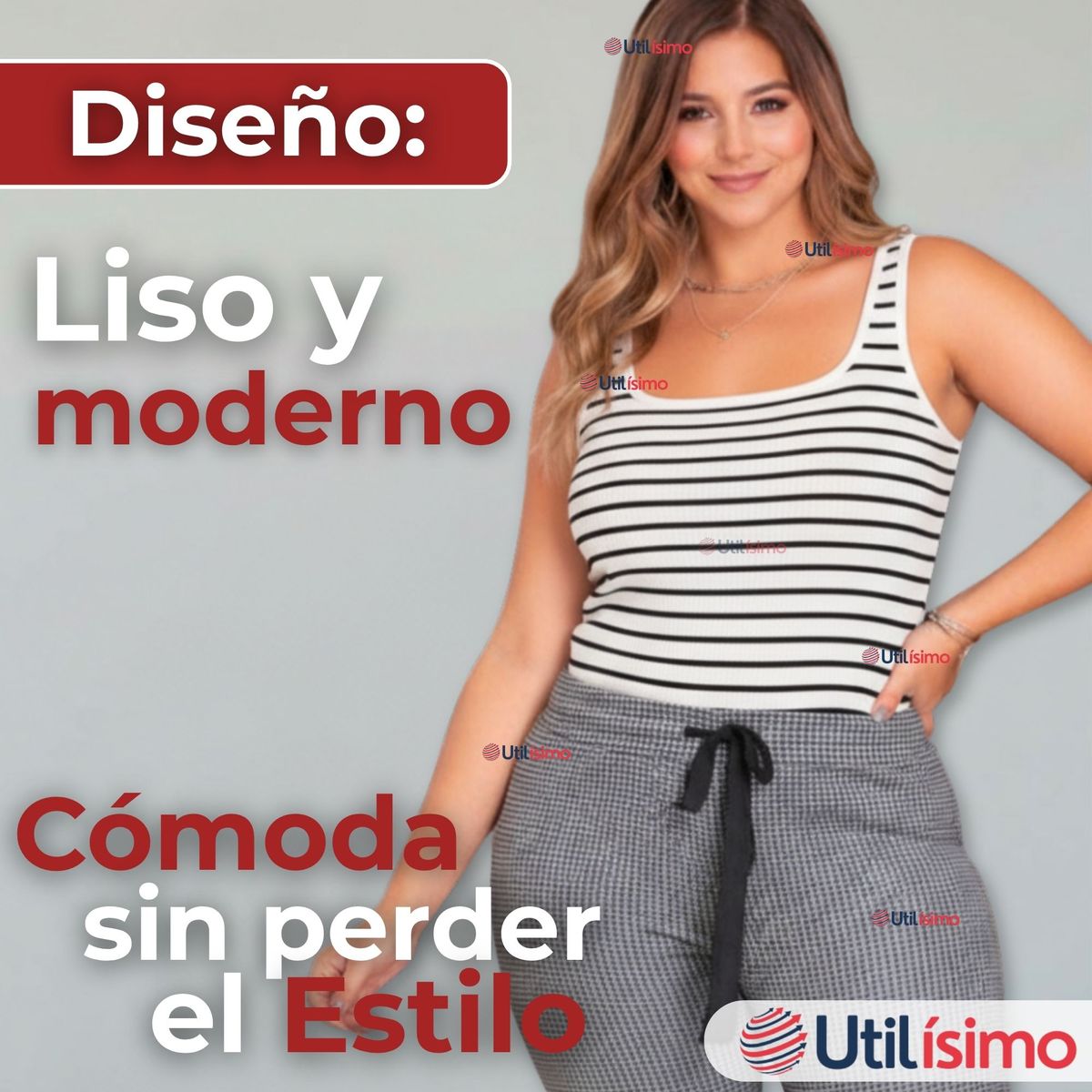 UTILISIMO - Camiseta Rayas 100% Algodón Básica Elástica Mujer Colores Surtidos