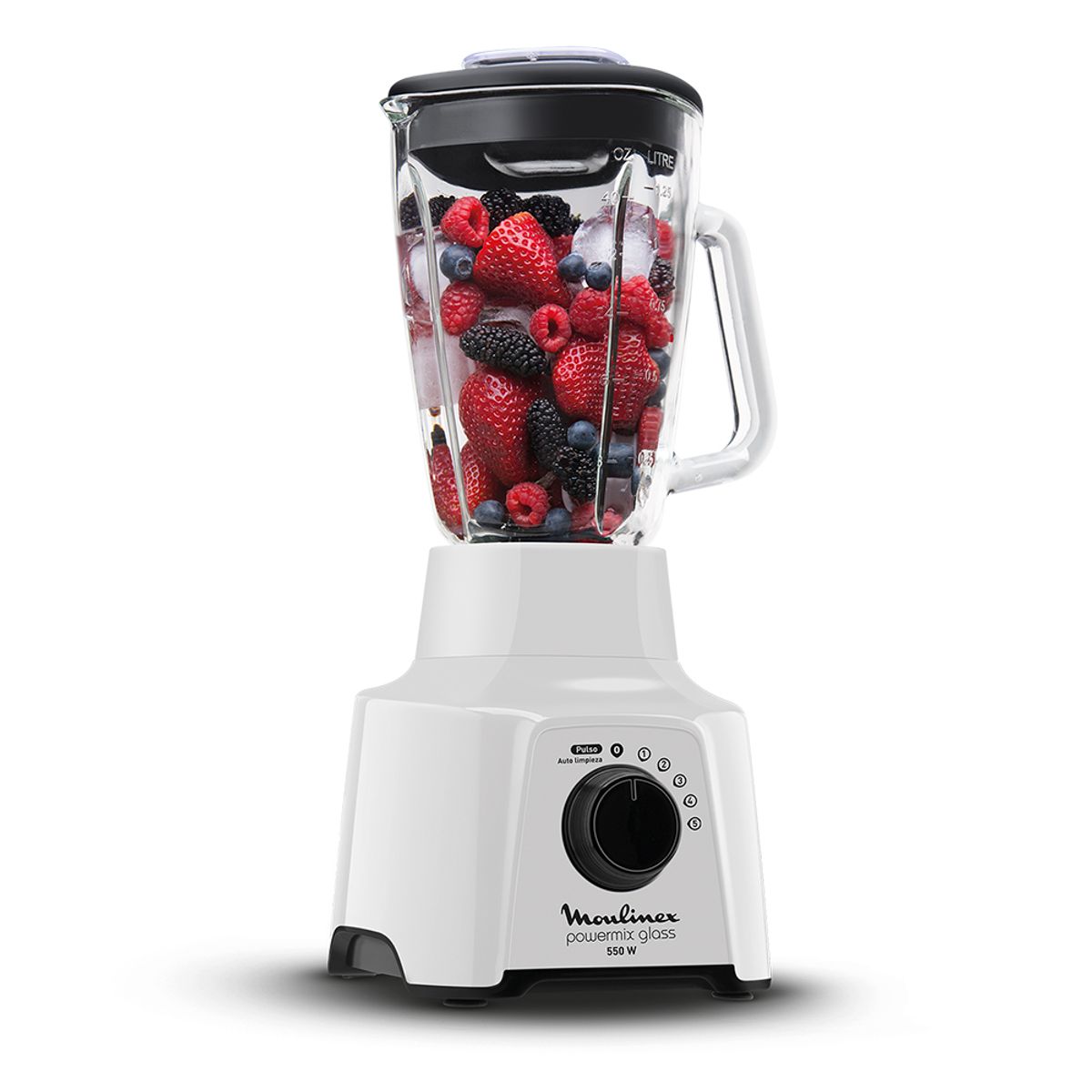 MOULINEX - Licuadora Powermix 5V Blanco + Pulse 550W Moulinex
