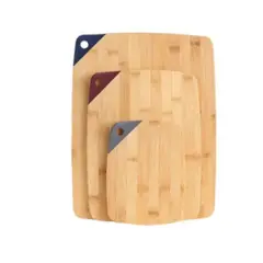 GENERICO - Set De 3 Tablas De Madera Bambu Para Cortar De Cocina