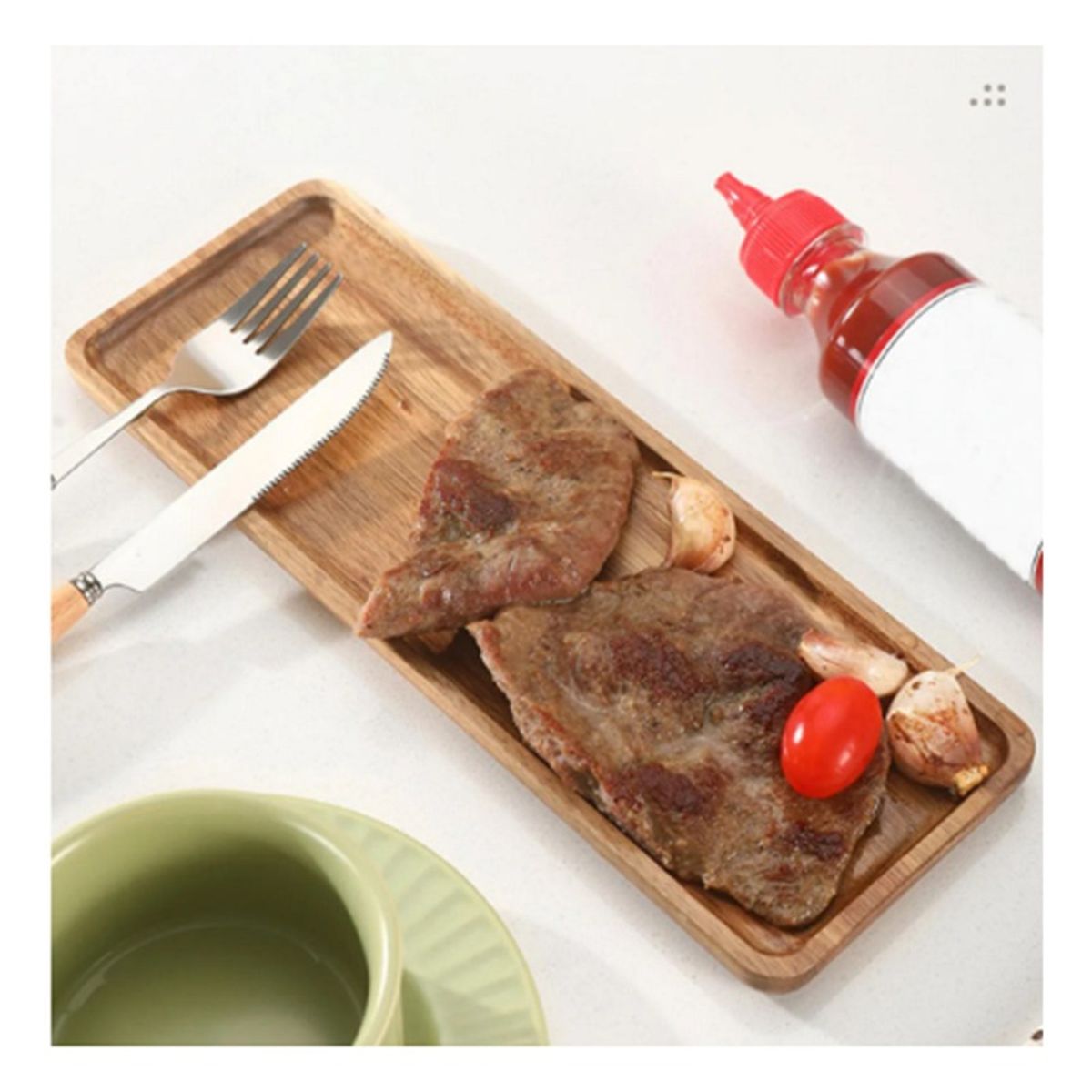 GENERICO - Tabla De Madera Bambu Para Picoteo Picadillo Carnes 70x20cm