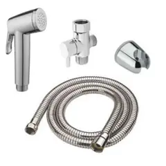 INOXCROM - Kit Ducha Bidet Arabe Cromada Acero Inoxidable Llave De Paso