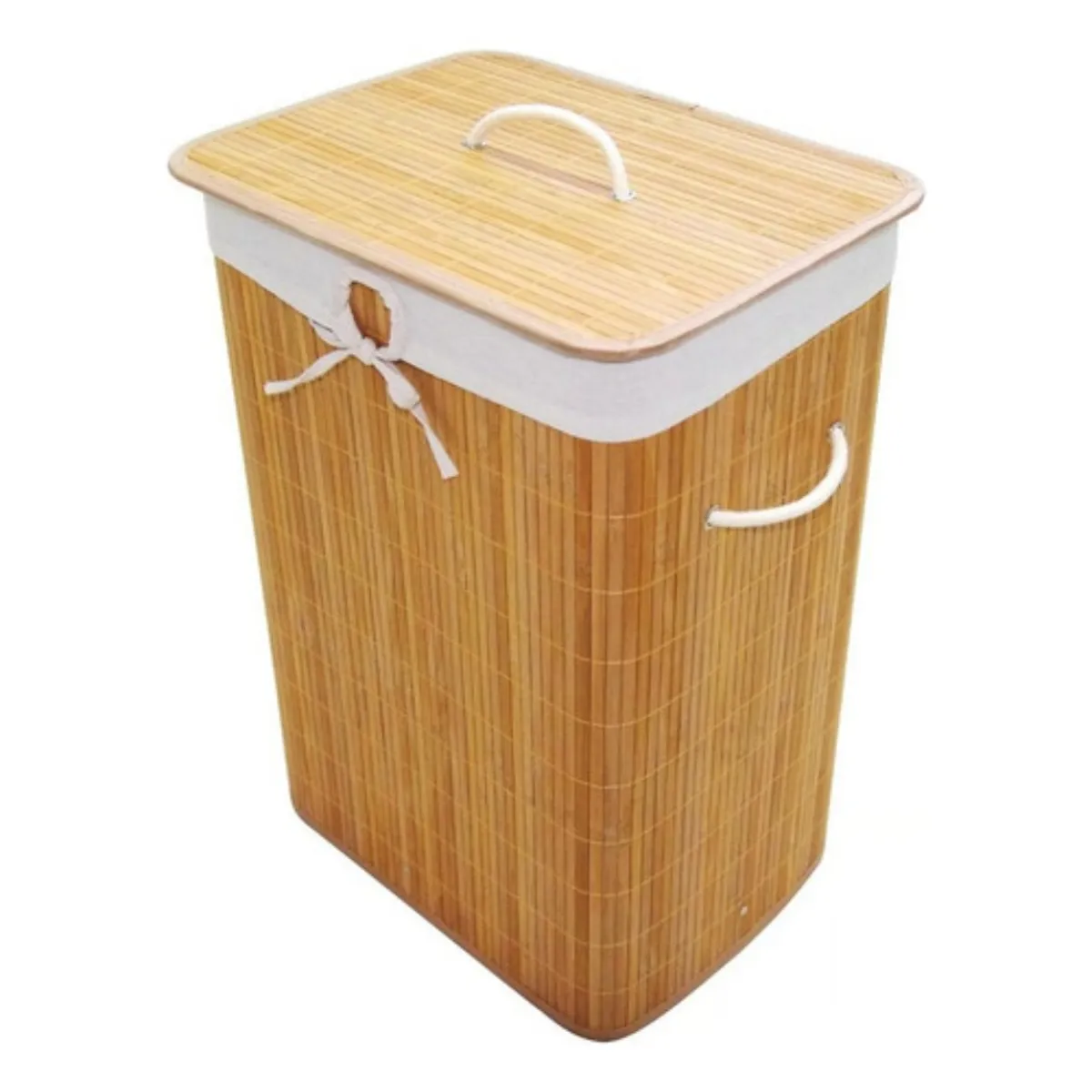 GENERICO - Canasto Cesto Para Ropa De  Bambú Rectangular 40x30x60cm