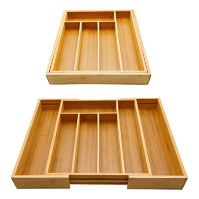 Imagen 2 del producto Organizador Cajones Bambu Para Cubiertos Bandeja Extensible