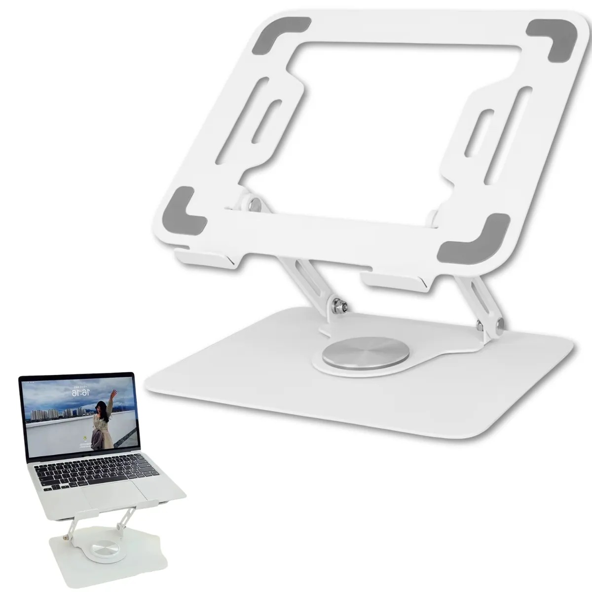 GENERICO - Soporte Para Notebook Blanco Laptop Tablet iPad Base Rotación 360º