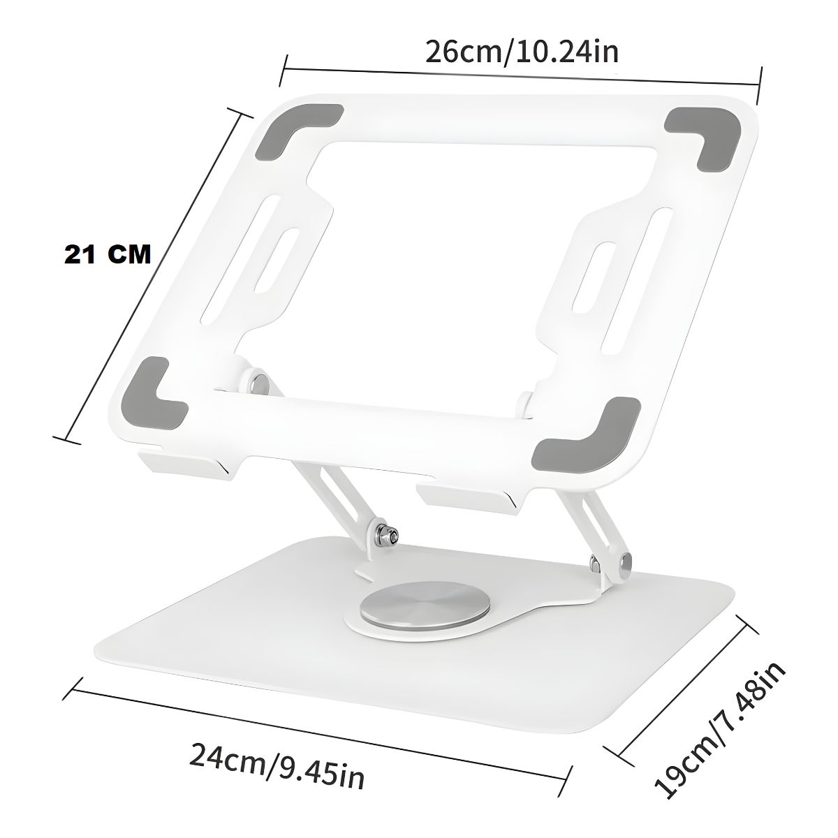 GENERICO - Soporte Para Notebook Blanco Laptop Tablet iPad Base Rotación 360º