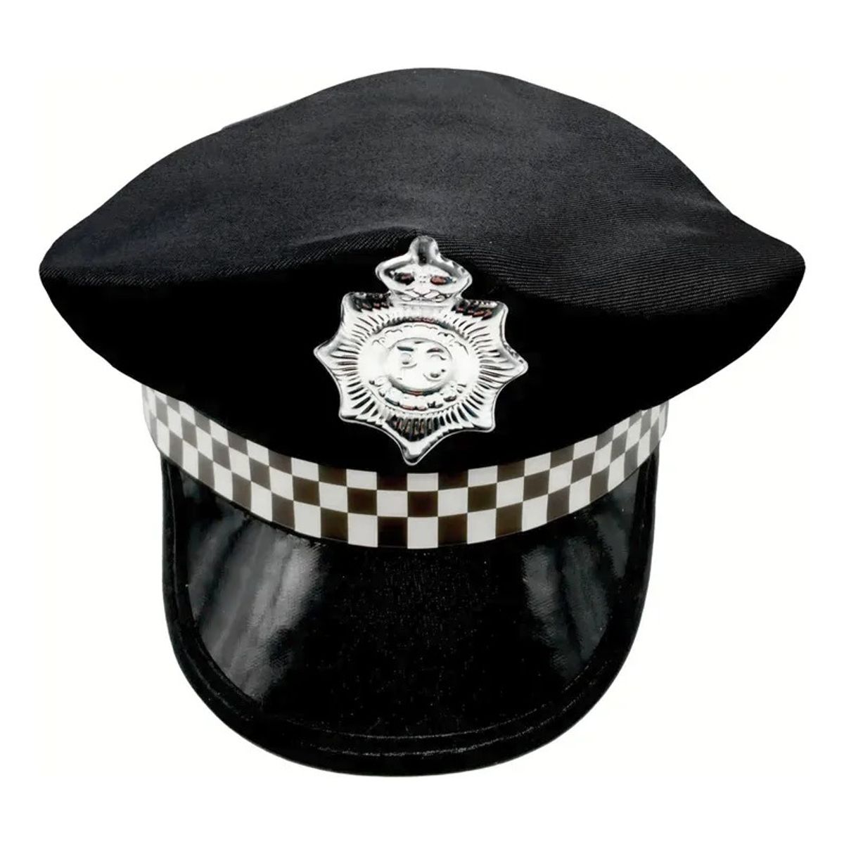 GENERICO - SOMBRERO GORRO DE POLICIA NEGRO