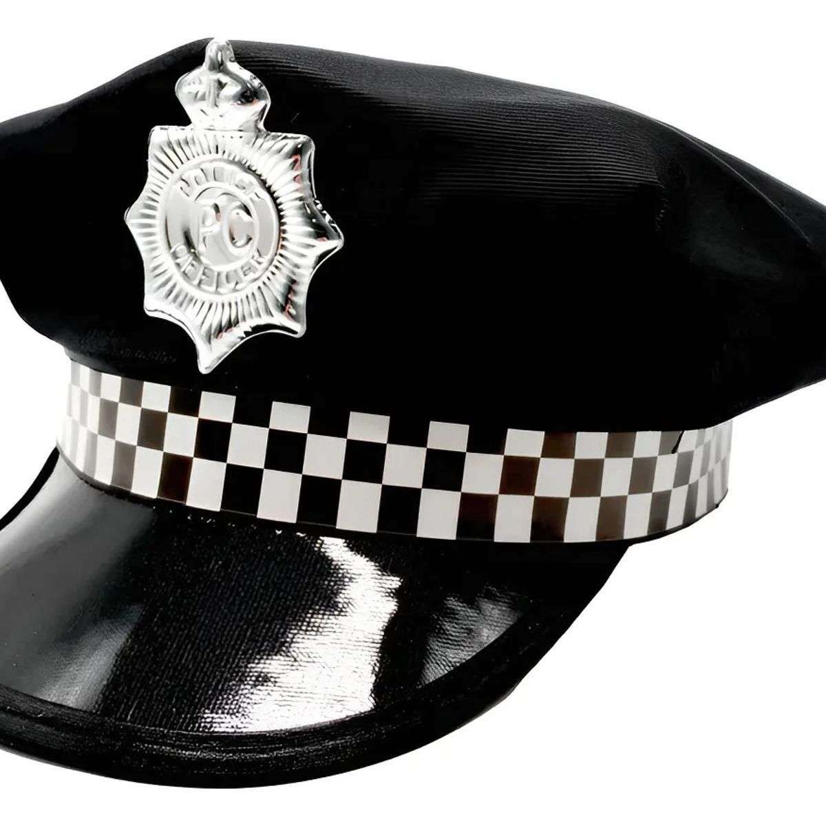 GENERICO - SOMBRERO GORRO DE POLICIA NEGRO