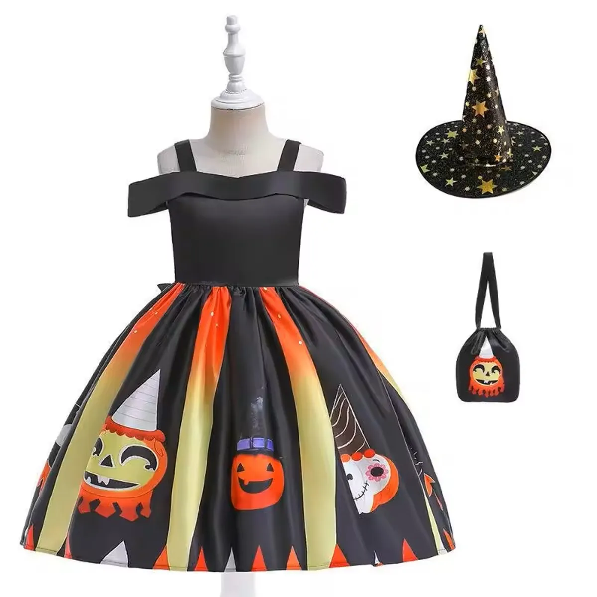 DANK - Vestido de niña Calabaza Mágica