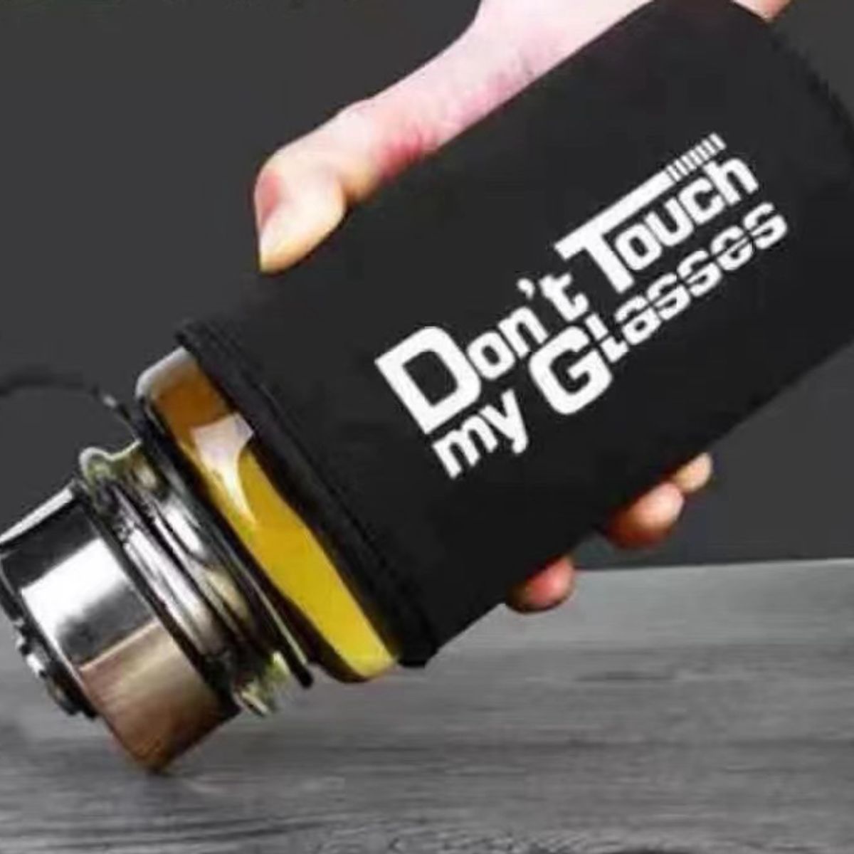 GENERICO - Botella De Vidrio Con Infusión 1000ml Funda Color Negro