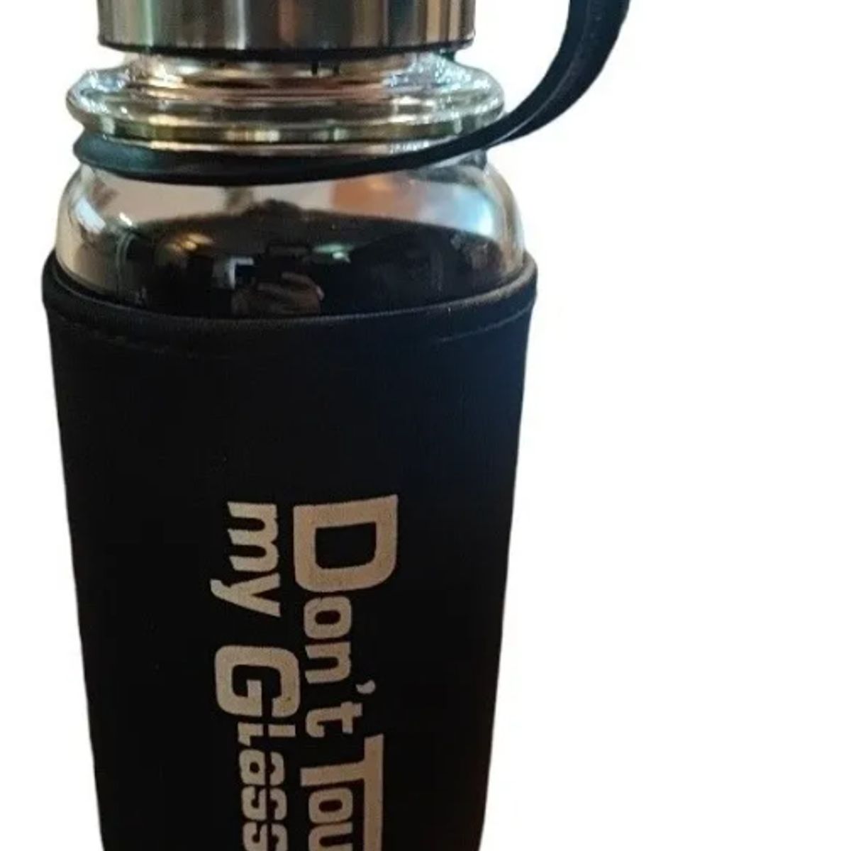 GENERICO - Botella De Vidrio Con Infusión 1000ml Funda Color Negro