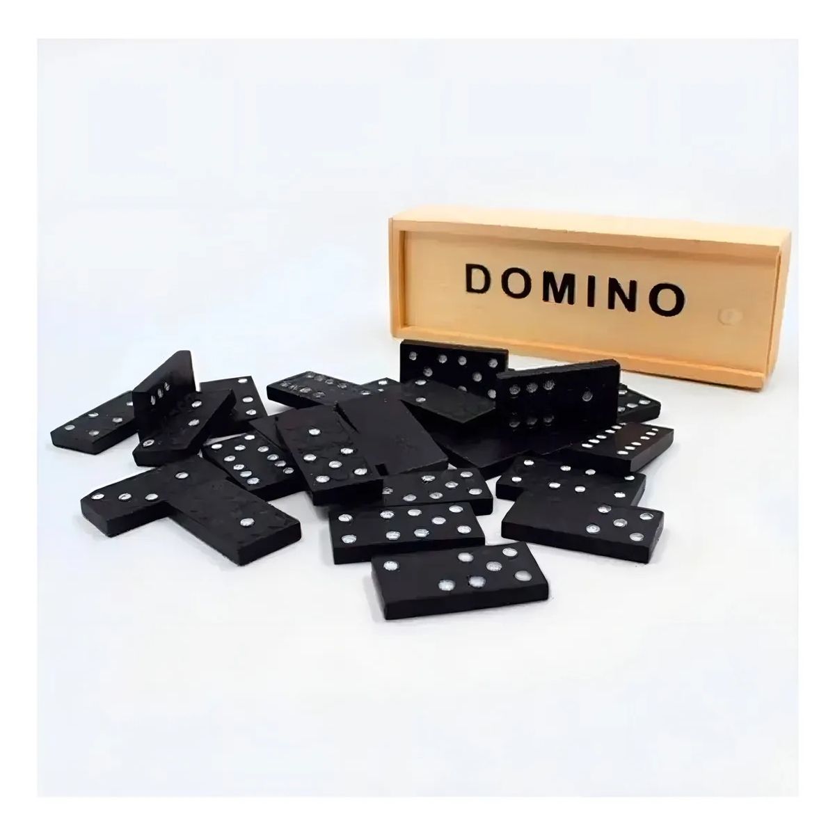 GENERICO - Negro Domino 28 Set En Caja De Madera