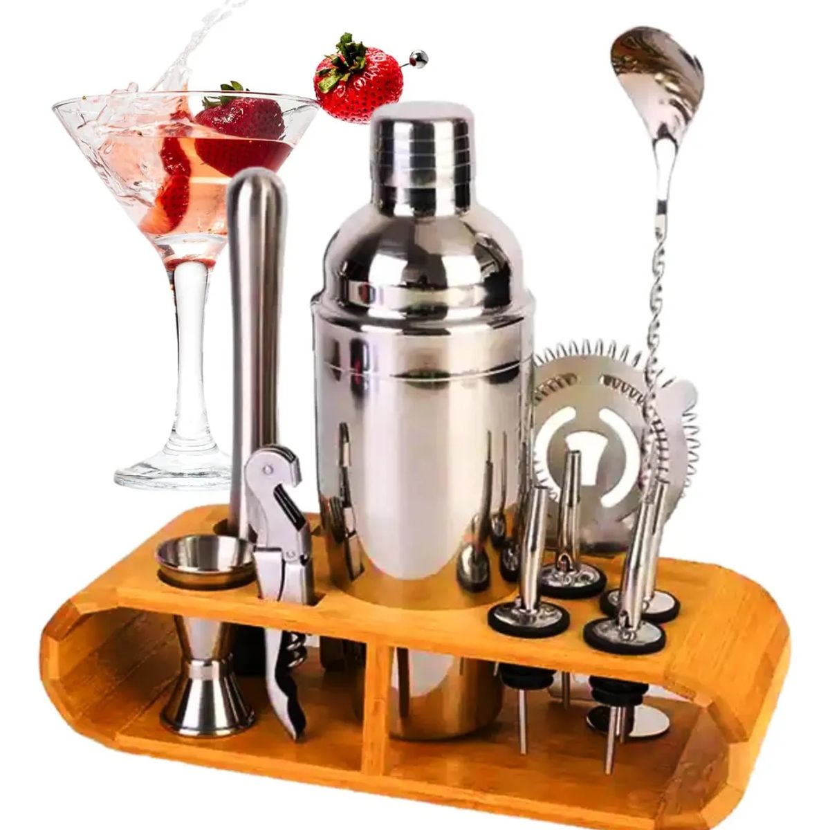 GENERICO - Kit Coctelera Bartender De Acero Inoxidable De 750cc 12 Pzs
