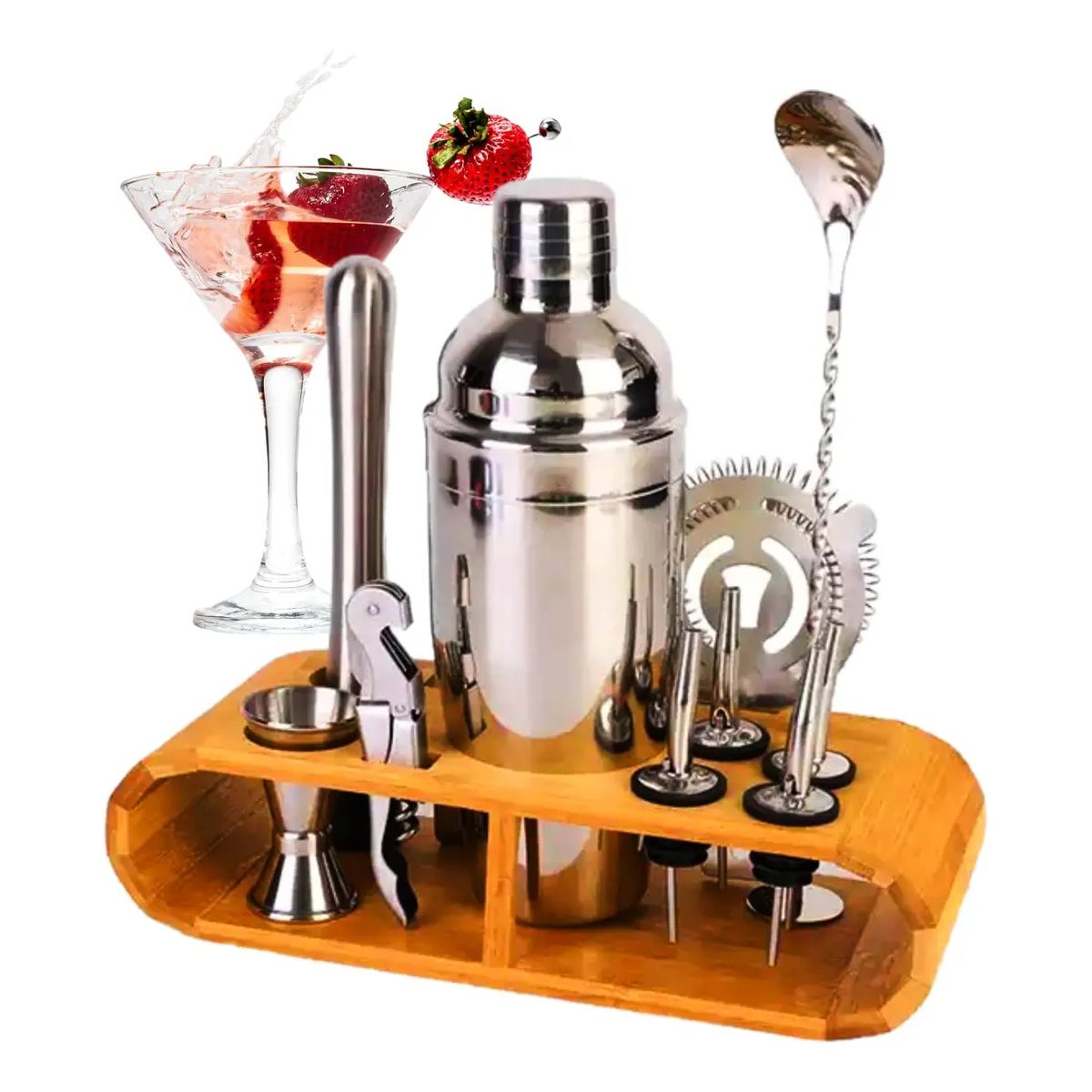 GENERICO - Kit Coctelera Bartender De Acero Inoxidable De 750cc 12 Pzs