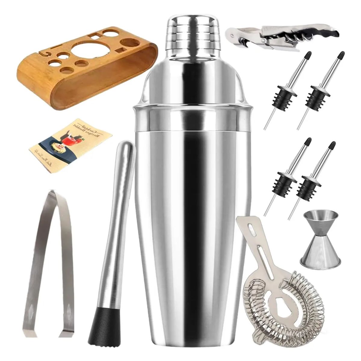 GENERICO - Kit Coctelera Bartender De Acero Inoxidable De 750cc 12 Pzs