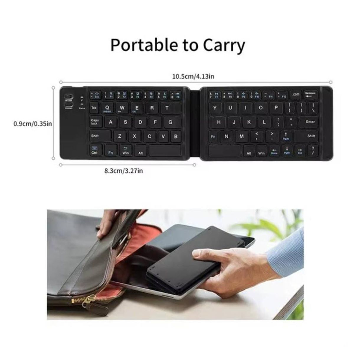 IRM - Mini Teclado Inalámbrico Plegable Portátil Bluetooth
