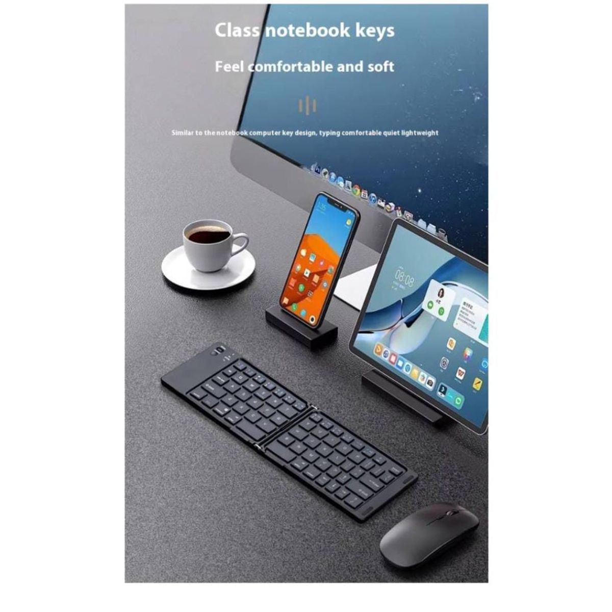 IRM - Mini Teclado Inalámbrico Plegable Portátil Bluetooth