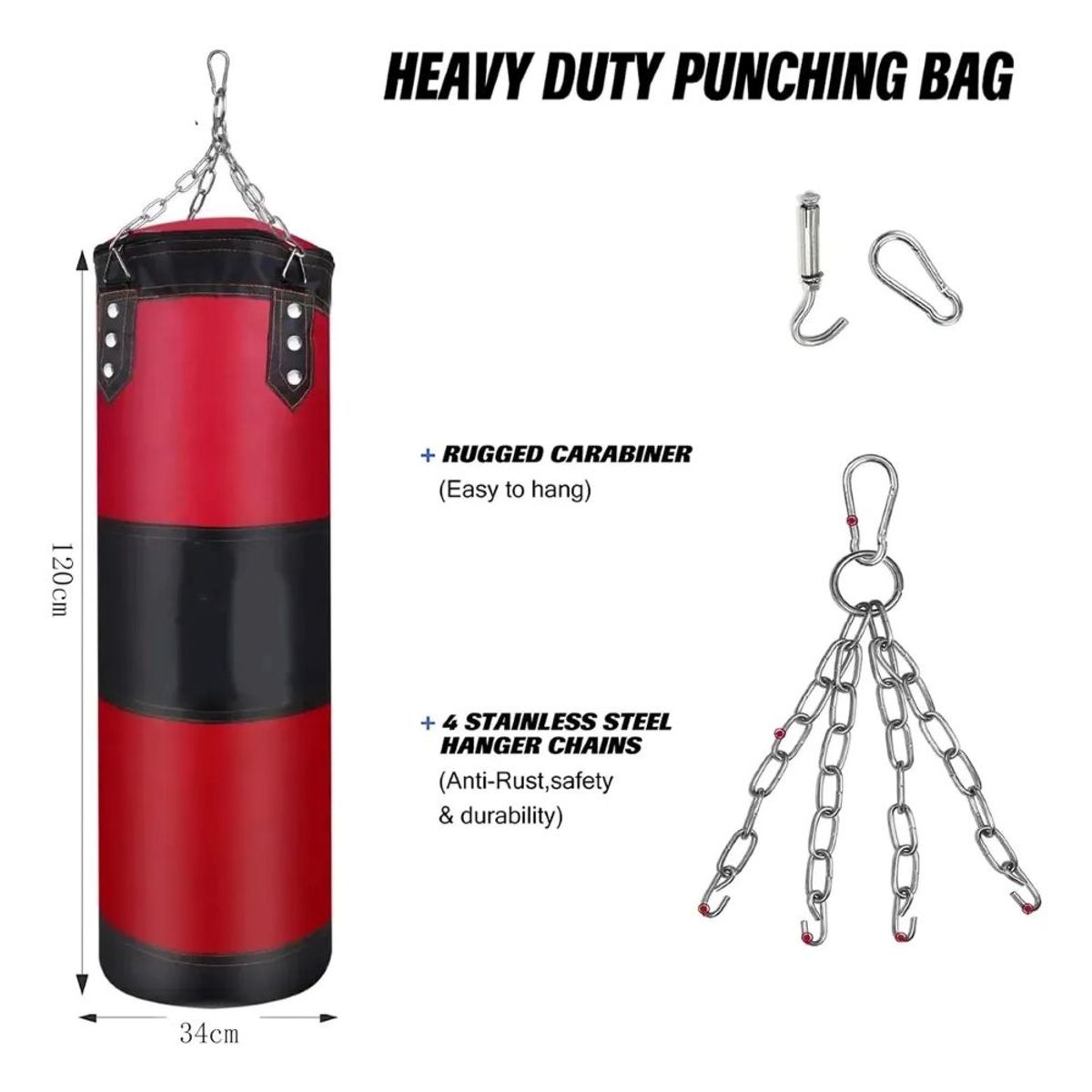 GENERICO - Guantes De Boxeo + Juego De Ejercicios Con Sacos Arena Rojo U