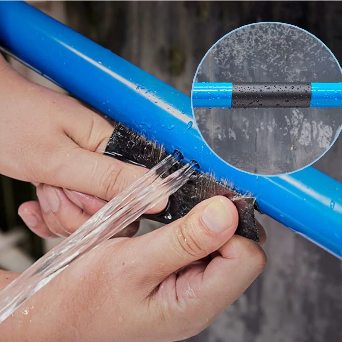 GENERICO - Parche Para Fugas De Agua Fiberfix Alto Rendimiento Negro 20x20cm