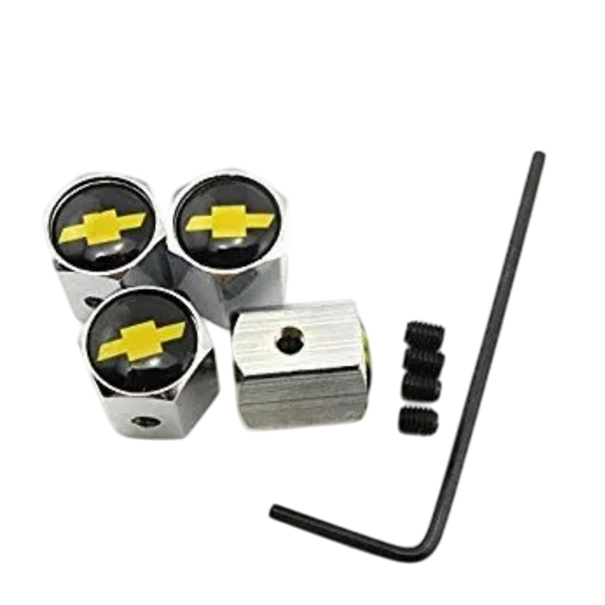 GENERICO - Set 4 Tapa Valvulas Anti Robo para Chevrolet